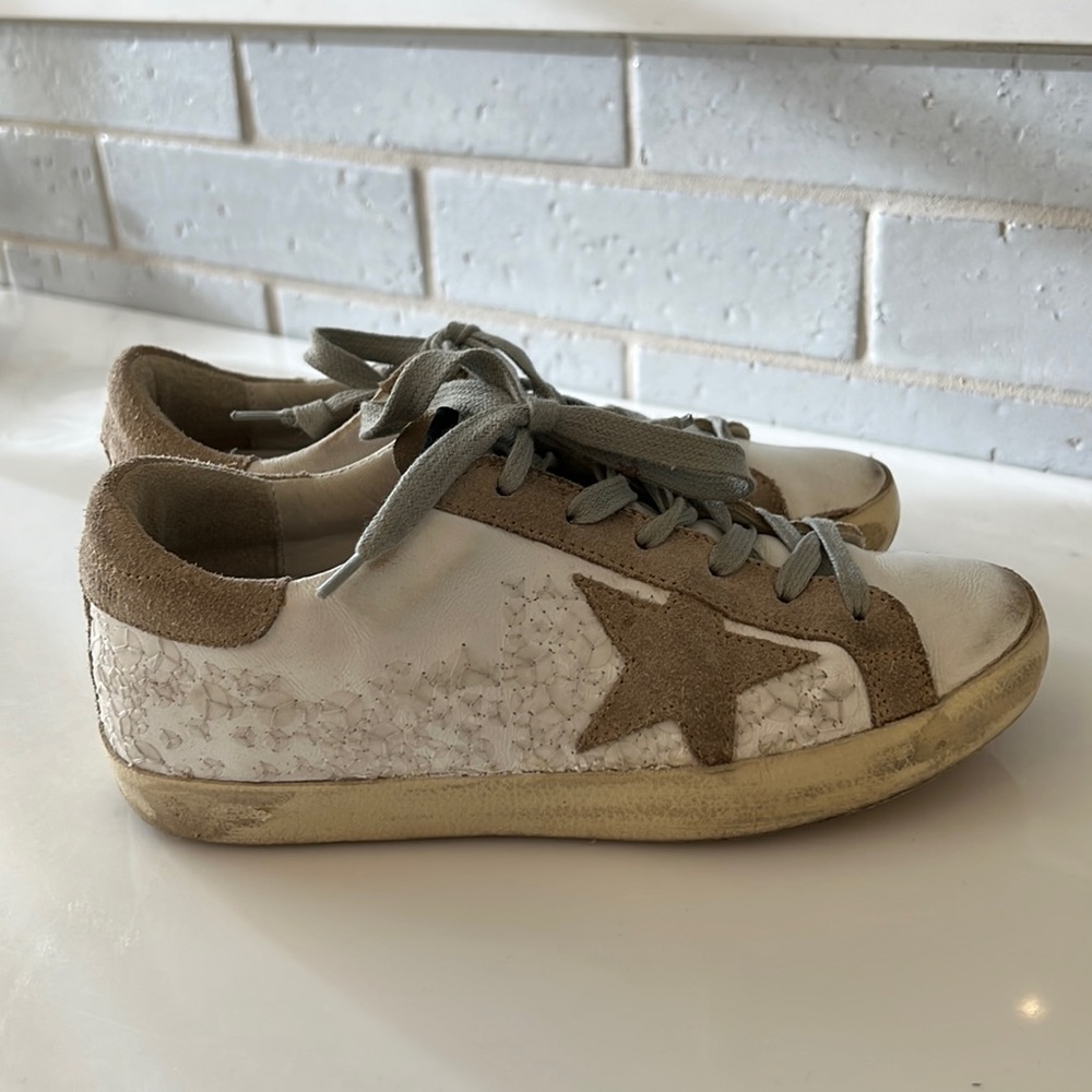 Golden Goose Deluxe Brand White Sequins Sneakers sz 35